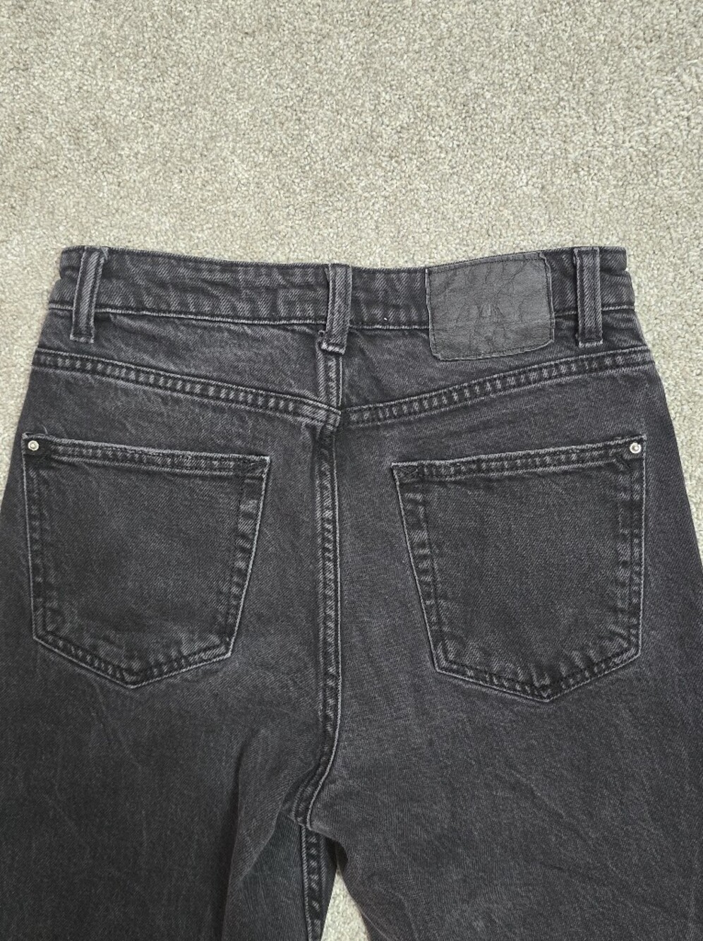 Zara Charcoal Grey/ Black Washed Mom High-rize Jeans 4 - Picture 5 of 6